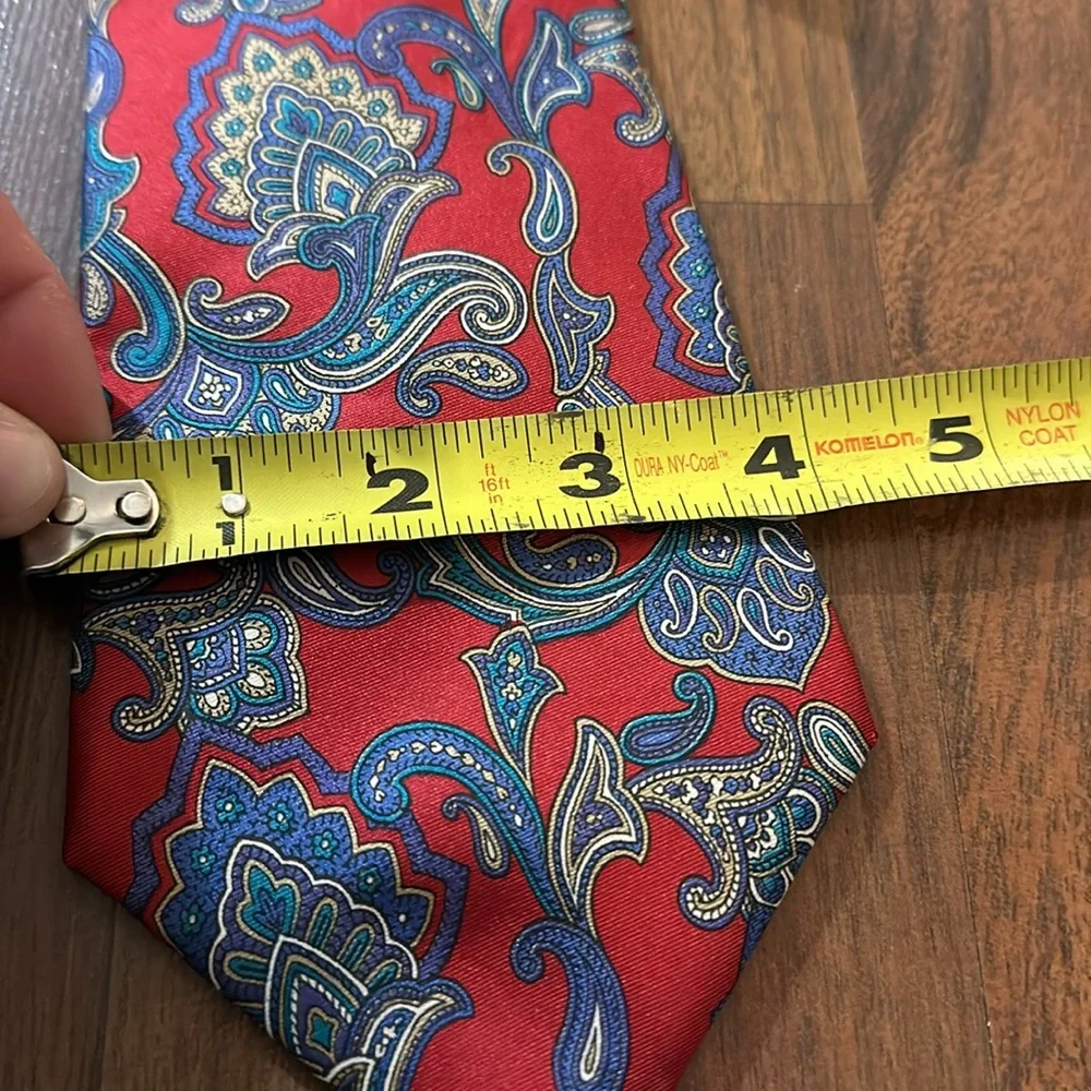 NWT Vintage Sheaf & Caber 100% Paisley Red Blue Teal Neck Tie, Original Sears